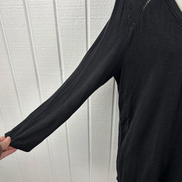 Dolan Anthropologie T-shirt Top Whimsy Goth Casual Women Black 3/4 Sleeve Large - Picture 2 of 9